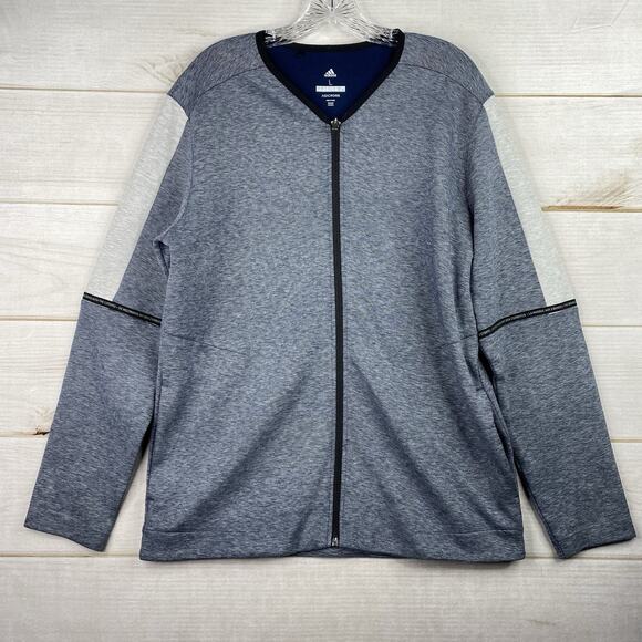 Adidas Adicross Jacket Mens L Blue Heather Golf Coach Performance Outerwear - Picture 1 of 10